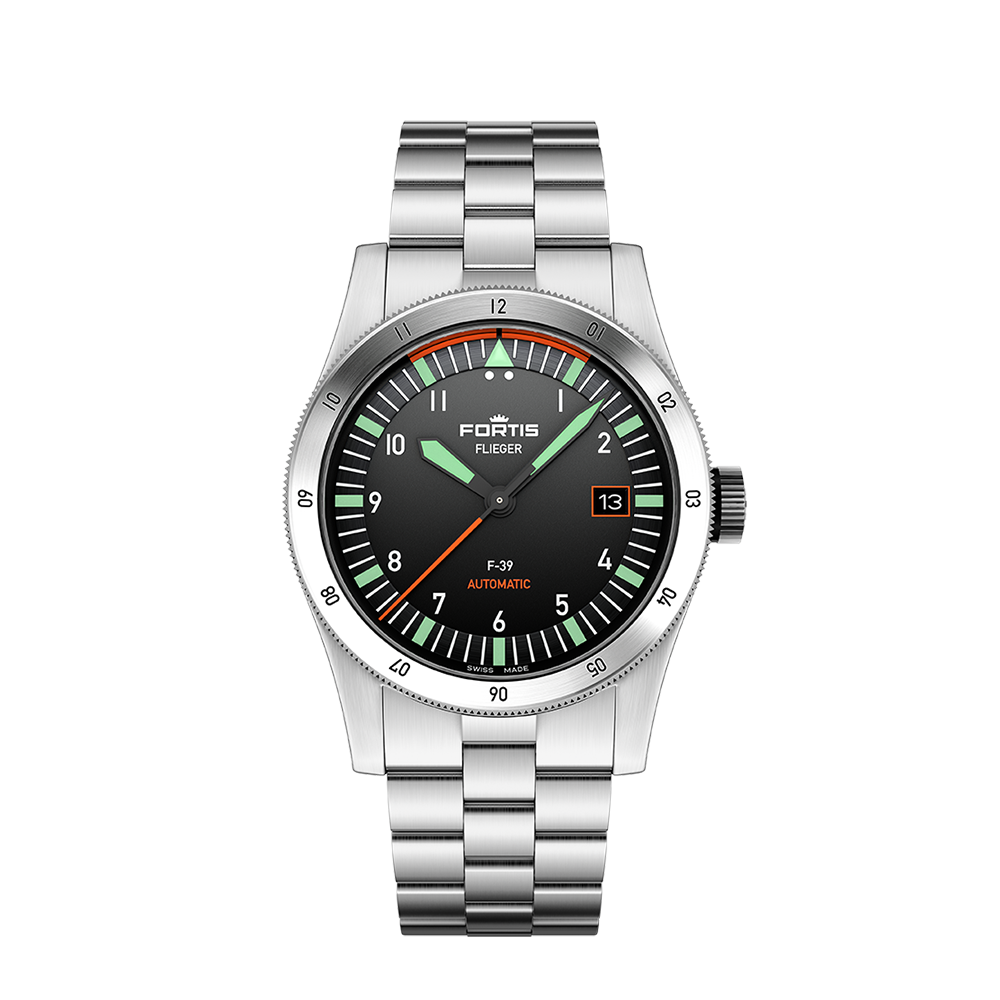 Fortis Flieger F-39 auf Block Bracelet