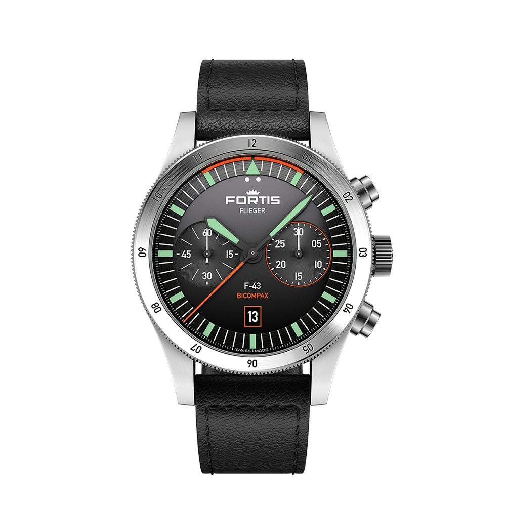 Fortis Flieger F-43 Bicompax auf Aviator Band