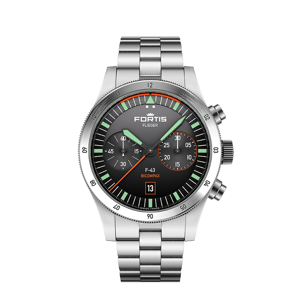 Fortis Flieger F-43 Bicompax auf Block Bracelet