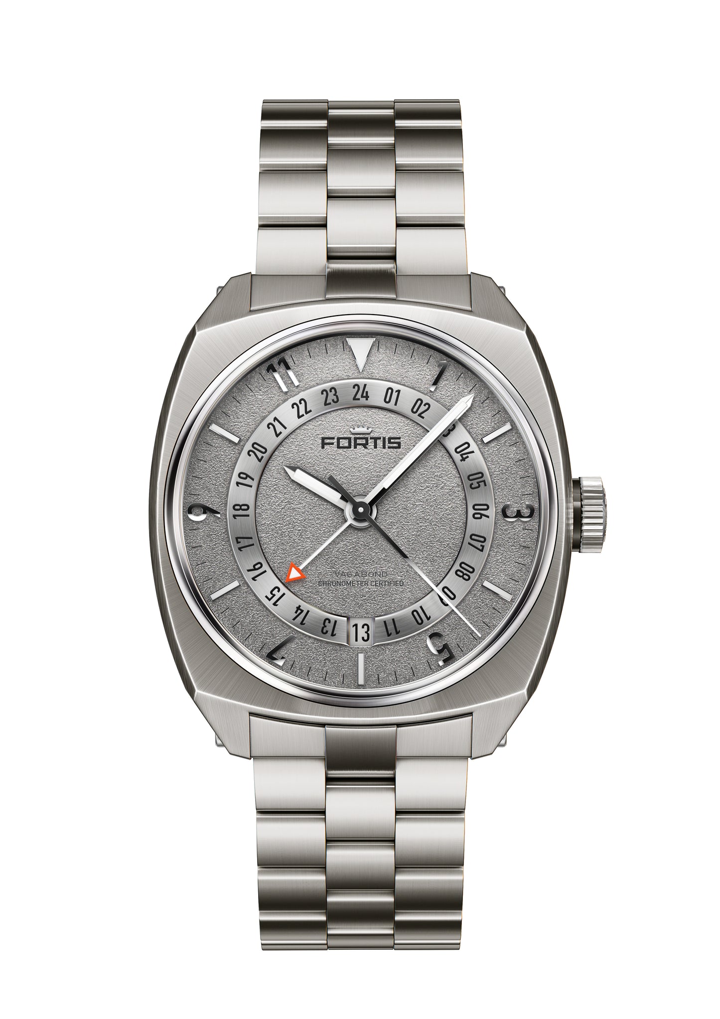 Fortis V-40 Vagabond Stormy Grau auf Block Bracelet