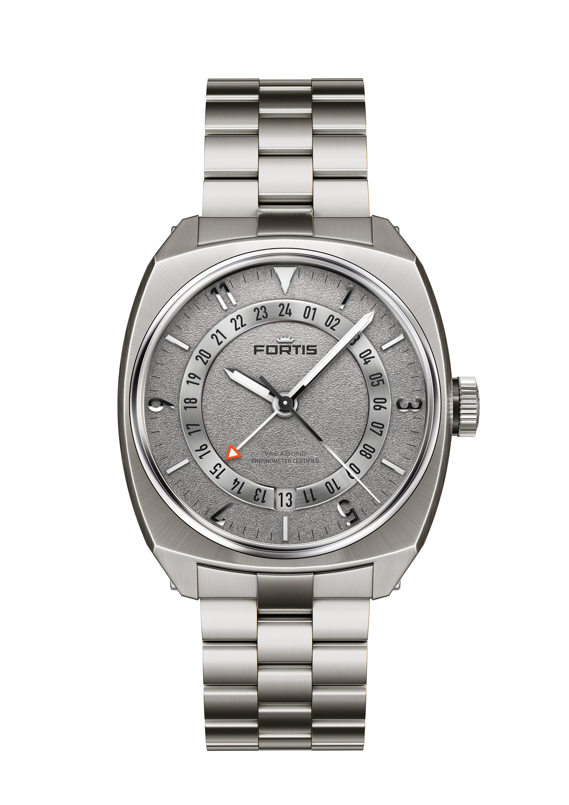 Fortis V-40 Vagabond Stormy Grau auf Block Bracelet