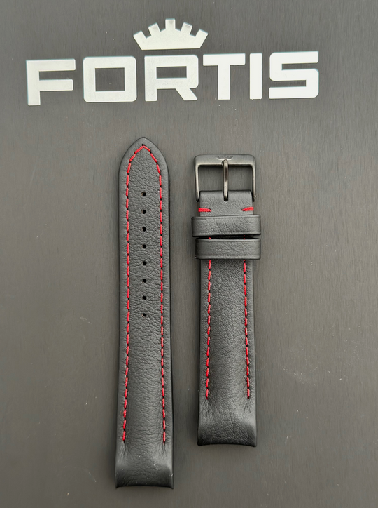 FORTIS  Armband für B-42  Modelle, Schwarz/Rot
